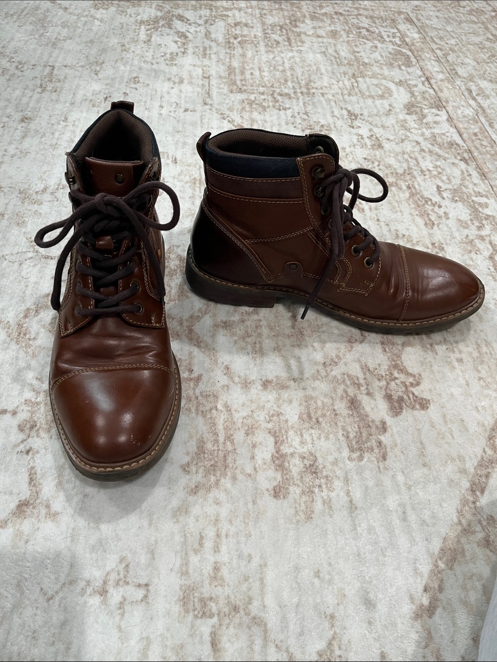 Kohl's Brown Leather Lace-Up Ankle Boots